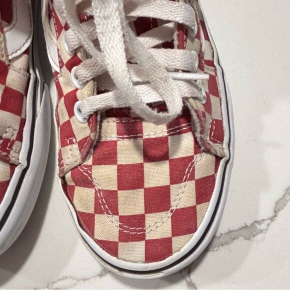 Vans Women’s Off the Wall SK8-Hi Red White Checkerboard Skater Sneakers Size 6.5 - Picture 11 of 15